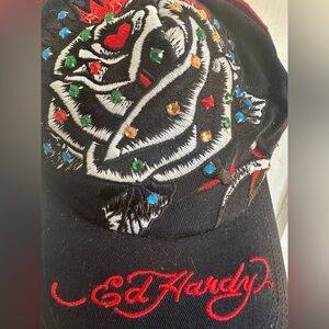Ed Hardy ROSE limited edition trucker hat with rhinestones